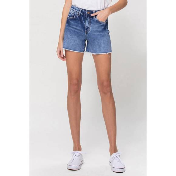 Flying Monkey- High Rise Side Step Hem Shorts
